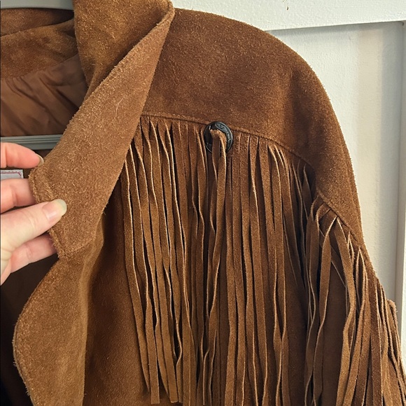 Vtg American Line STEFANO Fringed Suede Leather Cropped Concho Jacket - Picture 10 of 10